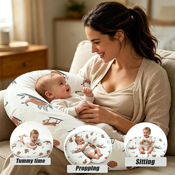 Nursing Pillow Breastfeeding Pillow Removable cover Machine washable | Conforming to ergonomic design. Detachable cover. Machine washable. Breathable fabric.Arm fatigue free Soft supportive fill