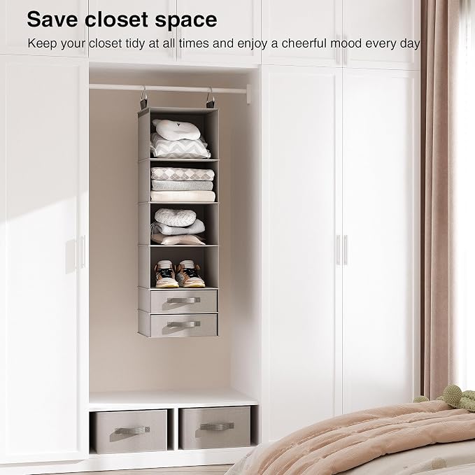 Hanging Closet Organizer, Storage Shelf for Wardrobes, Washable 600D Oxford Cloth Hanging Rack