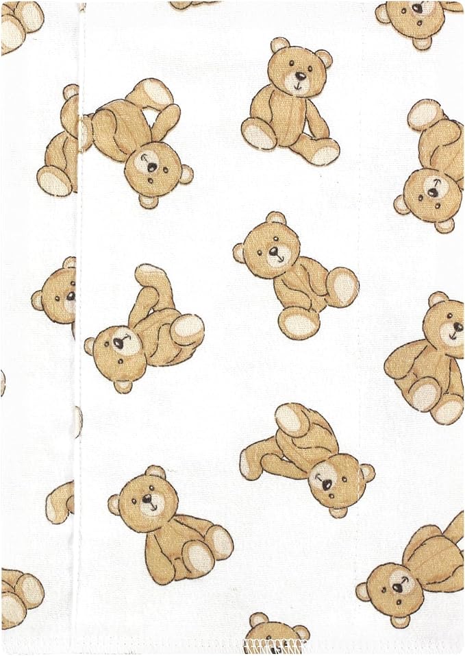 Luvable Friends Hudson Baby Flannel Burp Cloths 7pk, Cuddle Bears