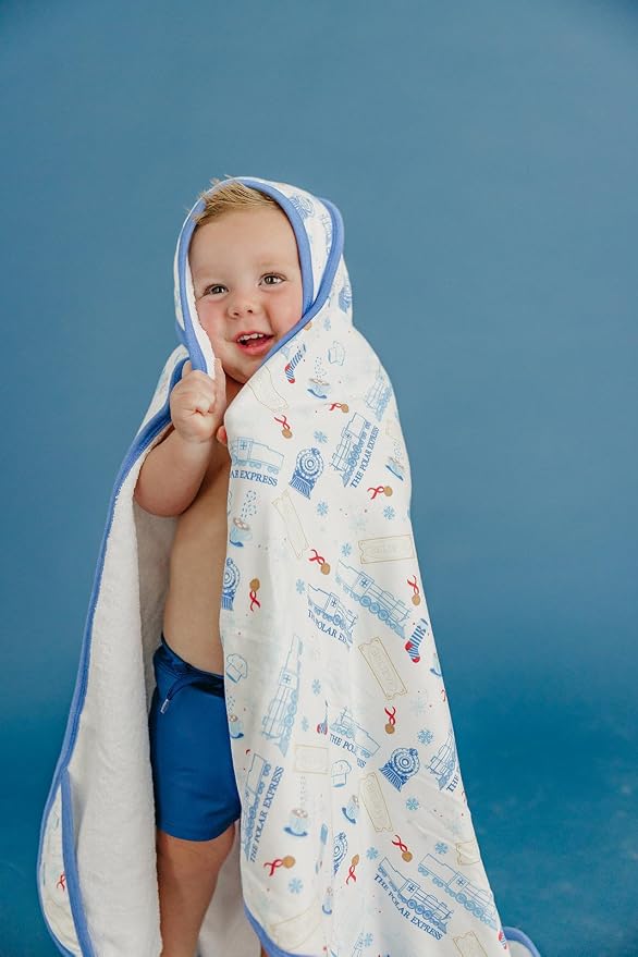Copper Pearl Hooded Bath Towels Premium Knit/Terry Cloth Baby Towels with Hood, Pockets, and Cool Designs - Great to Gift and Make Bath Time Fun - Baby Bath Towel, The Polar Express