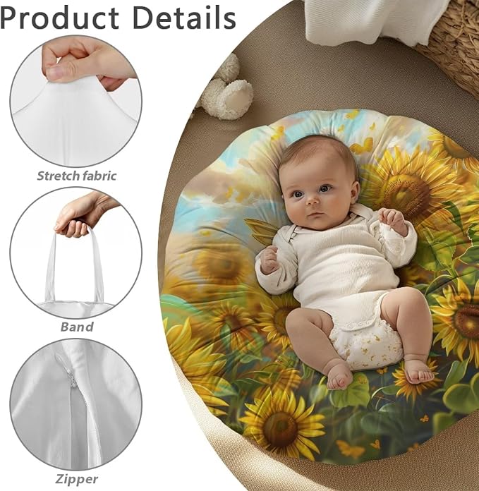 Sunflower Hummingbird Nursing Pillow Cover for Breastfeeding Pillows Breastfeeding Pillow Slipcovers for Baby Boys & Girls Ultra Soft Infant Nursing Pillowcase for Newborn