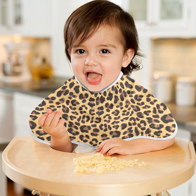Muslin Burp Cloths for Baby Boys and Girls - 2-Pack Ultra Absorbent Leopard Print Muslin Washcloths, Newborn Towel, Milk Spit Up Rags, Burp Cloth Bibs for Unisex, 22 x 11 Inch
