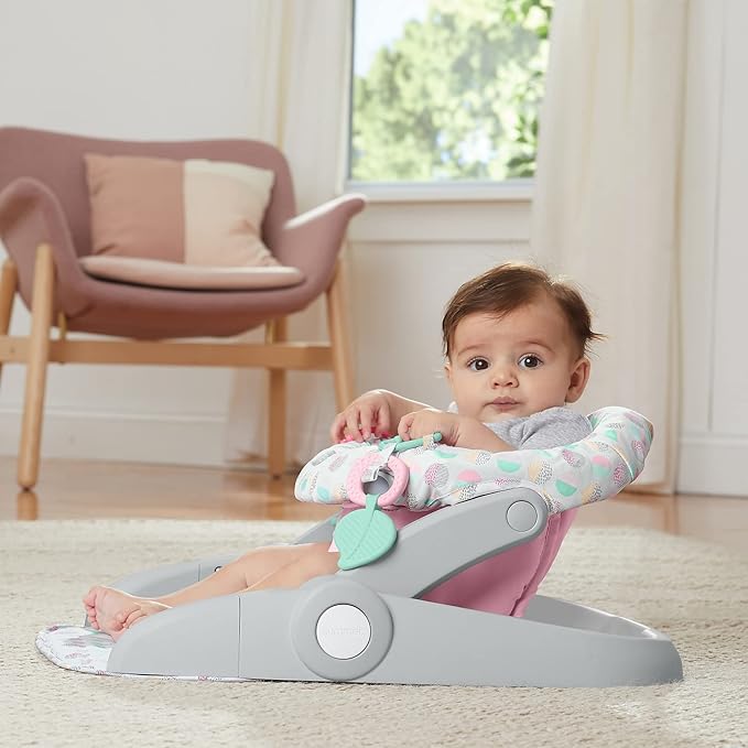Summer Infant Learn-to-Sit Stages 3-Position Floor Seat, Sweet-and-Sour Pink ??Sit Baby Up to See The World ??Activity Seat is Adjustable ??Includes Toys and Tray