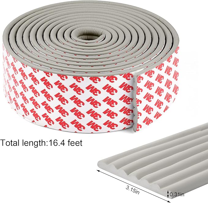Upgraded Baby Proofing Edge Corner Protector, 16.4ft Edge Guards Padding with 3M Adhesive, Extra-Wide Soft Rubber Foam Padding, Furniture,Sharp Edge Safety Corner Edge Bumper Guard-Gray