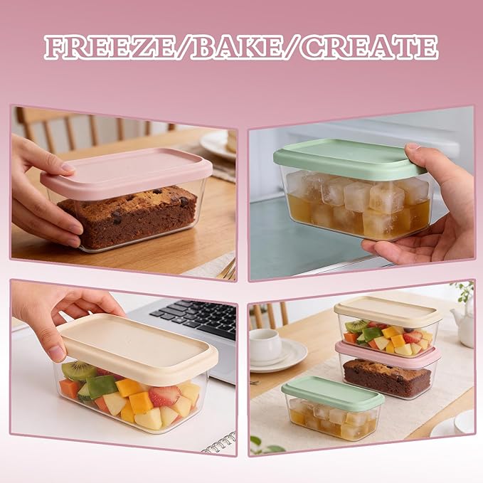 Silicone Food Storage Containers with Lids, 2-Piece Set (500ml & 900ml) - BPA-Free - Kitchen Organization for Meal Prep, Snacks, Leftovers Freezer, Microwave & Dishwasher Safe (Cream)