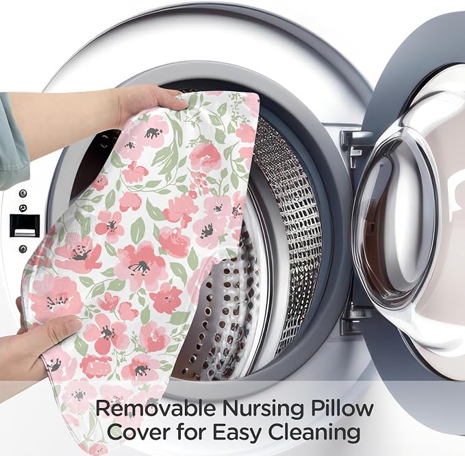 Little Grape Land U-Shaped Nursing Pillow with Washable Cover,Daliah | Ergonomic U-shaped breastfeeding support pillow for mom and baby, featuring a soft, breathable and washable cover.