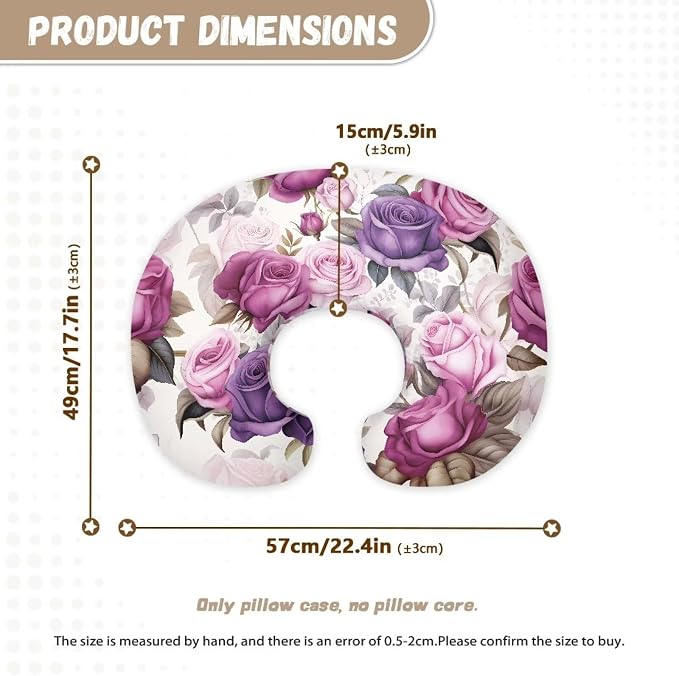Floral 1 Feeding Pillow Cover Washable & Breathable Nursing Pillow Slipcovers Breastfeeding Newborn Feeding Cushion Cover Practical Gift, Best Choice for Mom Cover Only