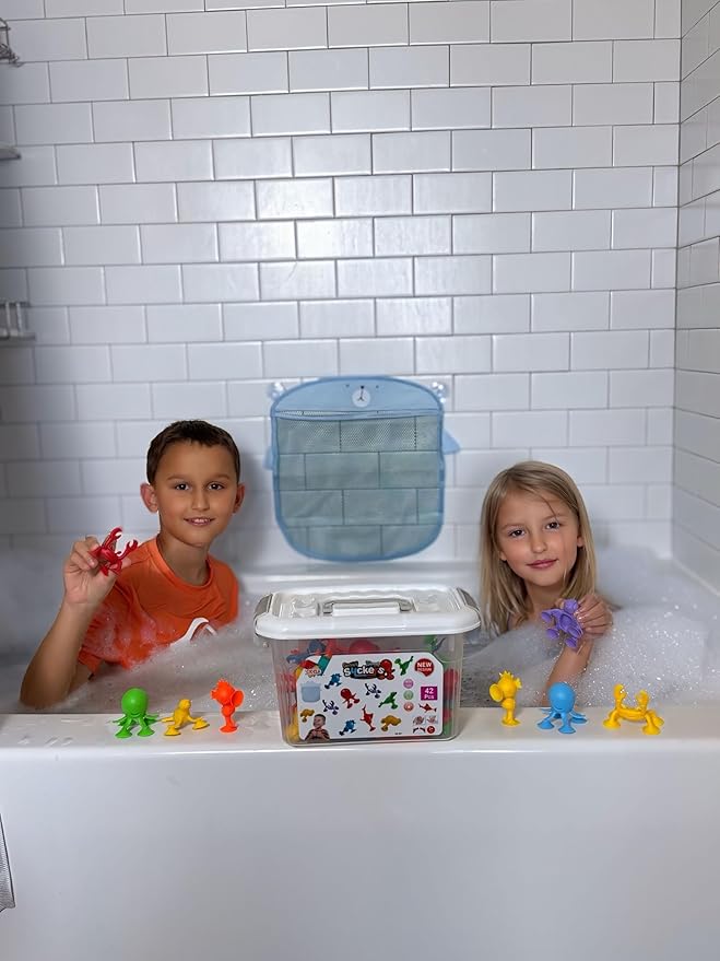 ODELA Genius Sucker Toys 42PCs Sea Animals Edition ??Fun Colorful Toddler Bath Toy Animal Toys for Toddlers 1-3 ??Safe and Durable Materials ??Educational and Cute Designs ??Ideal for Bath Time, Pool