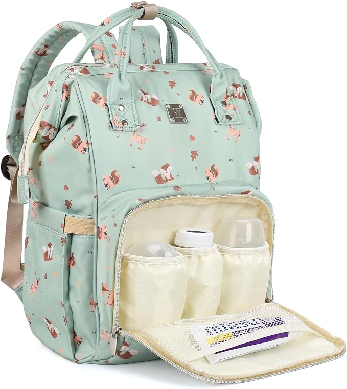 Diaper Bags Backpack for Mom Dad Baby Care Bag Maternity Nappy Bags for Boys Girls Large Green Pañaleras para bebe Baby Changing Bag Large Capacity Waterproof Multifunction Travel Backpack