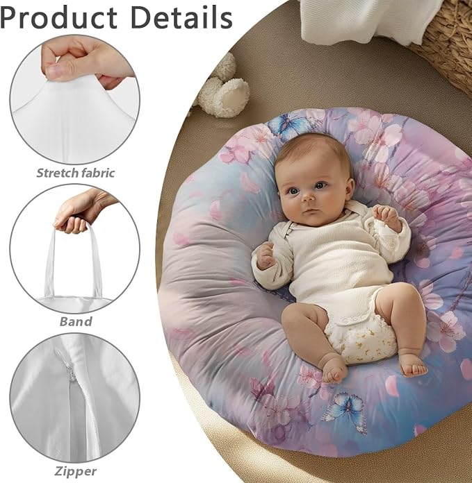 Cherry Blossom Butterfly Breastfeeding Pillow Cover Nursing Pillow Cover Pillow Slipcover Detachable Nursing Pillow Protective Cas Baby Feeding Supplies Soft and Cozy Cover