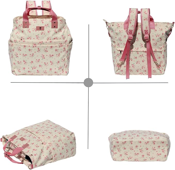 ESVAN Diaper Tote Bag Totepack Backpack Crossbody Bag 3 in 1 for Women Laptop Backpack Multifunctional with Insulated Pockets