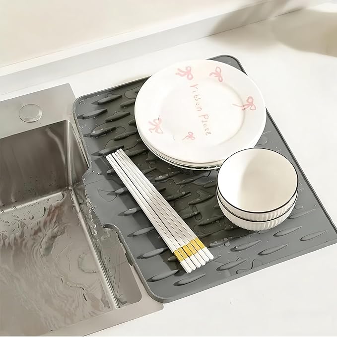 Baby Bottle Drying Rack, Silicone Drying Mat - Multifunctional Kitchen Drying Rack
