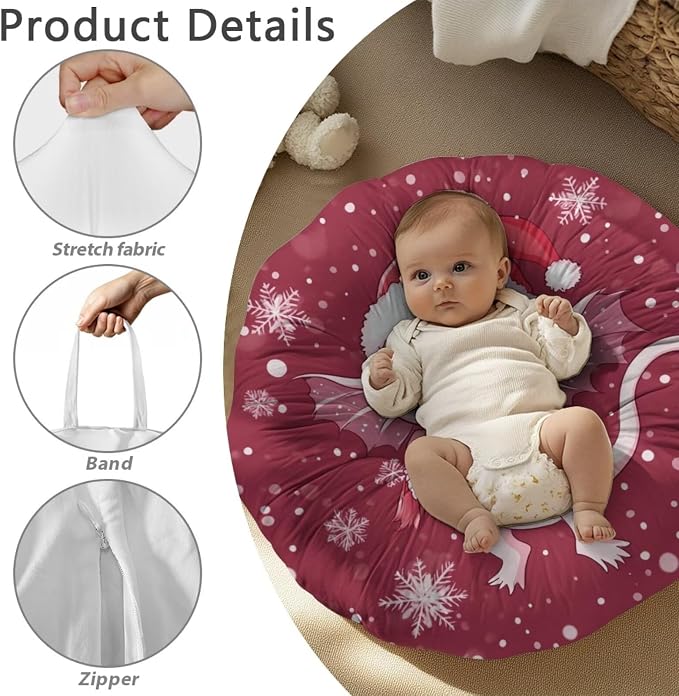Christmas Axolotl Stretchy Nursing Pillow Covers Breast Feeding Pillows Covers for Moms Ultra Soft Snug Fits On Infant Nursing Pillow Nursing Pillow Case for Newborn