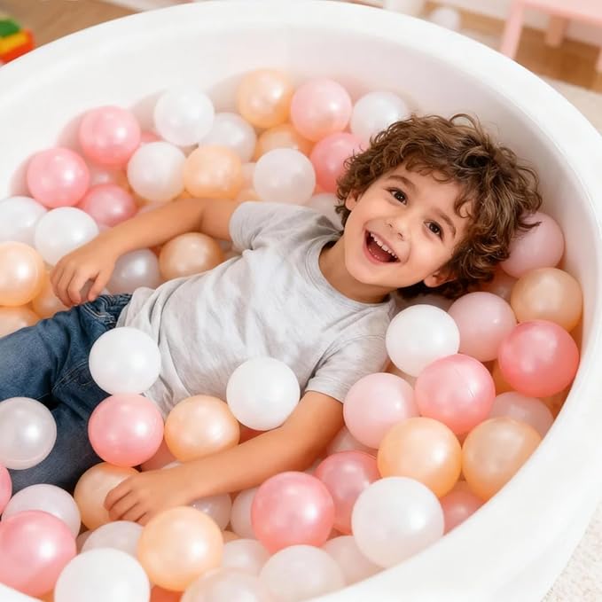 STARBOLO Ball Pit Balls for Toddlers Pack of 100 200 500 - BPA&Phthalate Free Non-Toxic Crush Proof Soft Plastic Balls for 1-5Years Old Toddlers Girl Kids Birthday Pool Playpen Tent Party