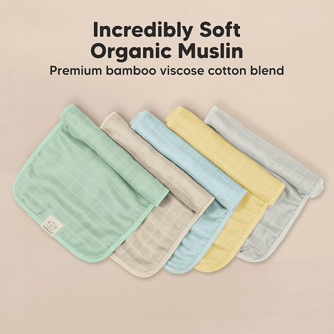 KeaBabies 5-Pack Muslin Burp Cloths Baby Girl, Boy - Baby Girl Burp Cloths, Baby Boy Burp Cloths, Burp Clothes for Baby Girls, Boys, Neutral Burping Cloths for Babies, Burp Rags, Burp Cloths