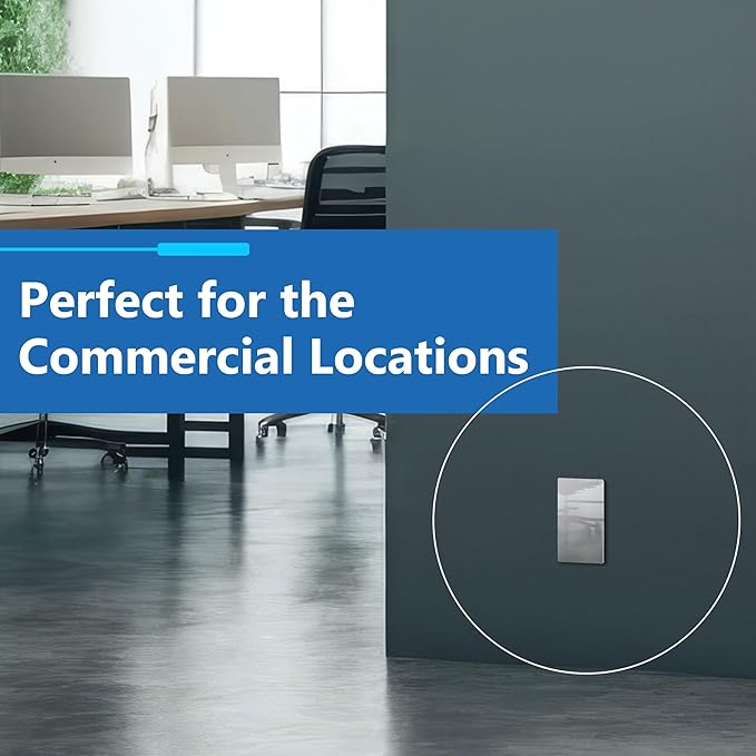 LIDER Blank Screwless Metal-Surface Wall Plate, Temperature and Impact Resistant, Stainless Steel, Modern Decoration Upgrade, Mid-Size 1-Gang 4.88" x 3.11", Polished Chrome
