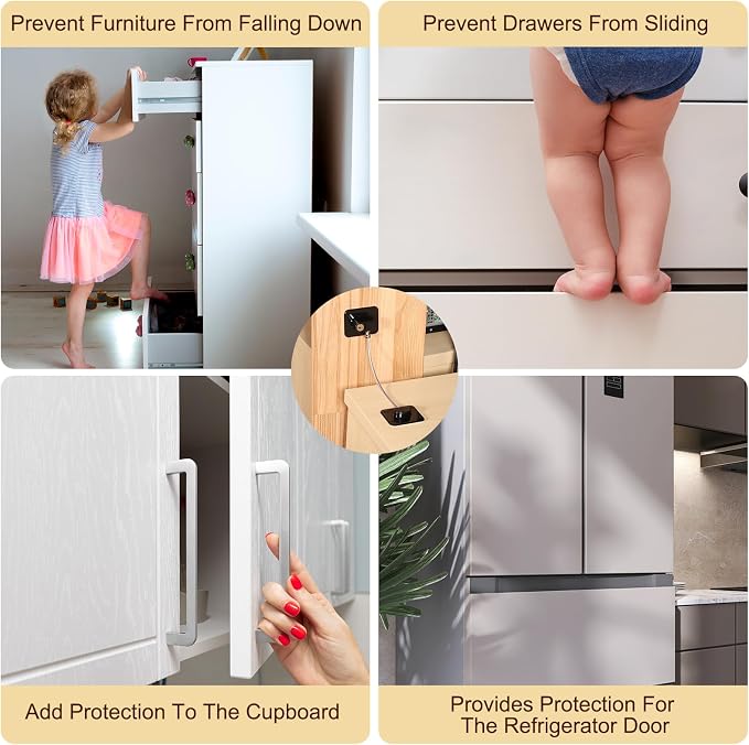 uxcell Refrigerator Lock, 1Pcs Fridge Locks Combination Refrigerator Door Locks Cabinets Lock Dual-Purpose with Strong Adhesive for TV Cabinets Refrigerator Drawer Wardrobe, White/Oval
