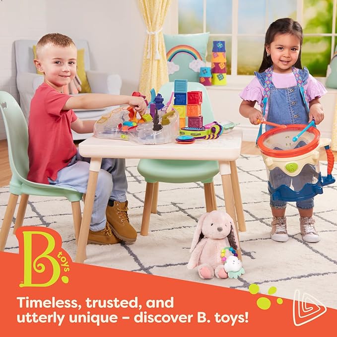 B. toys – Colorful Stacking Rings Teether – Sensory Baby Rattles – Soft Textured Toys for Teething – Rainbow Stackable Rings for Babies & Toddlers 6+ Months