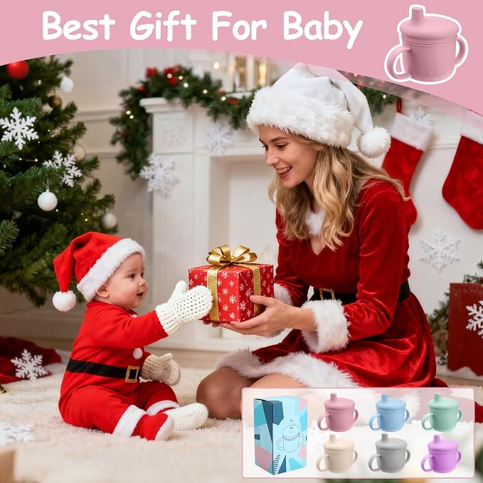 Mity rain 3-In-1 Stainless Steel Sippy Cup for 6+ Month Old, Baby Straw Cups for Toddlers 1-3 with Travel Lid, Silicone Straw, Replacement Straw & Cleaning Brush - 8oz Toddler Cups Spill Proof Set