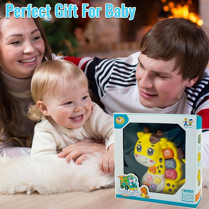 Baby Piano Toy, 6-12 Months Light Up Musical Baby Toys for 0 3 6 9 Months, Early Learning Educational Boys Girls Gifts (Giraffe)