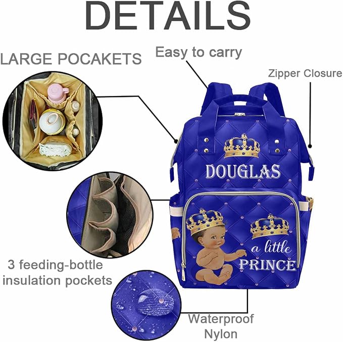 D-Story Personalized Diaper Bag Customized Diaper Bag Personalized Name Custom Baby Bag for Holiday Travel All-In-One Bags