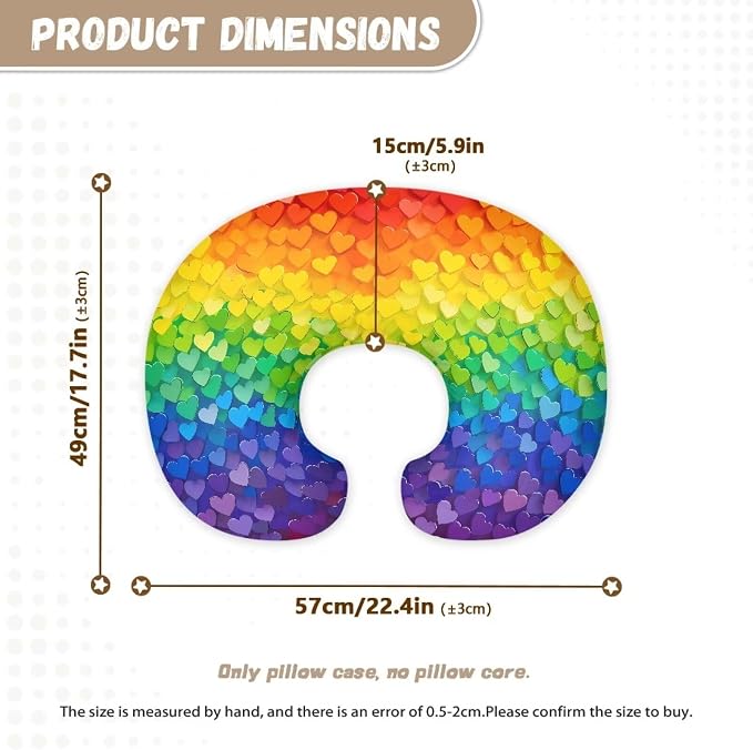 Color Gradient Nursing Pillow Case for Newborn Support for Breastfeeding, Bottle Feeding & Bonding Feeding Pillow Cover Stretchy Comfortable Pillow Slipcover Cover Only