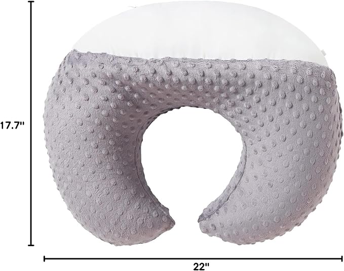 Dots Nursing Pillow Cover, Case Plush Breathable Breastfeeding Pillow Slipcover Fits Nursing Pillow, Super Soft Snug Positioners for Baby Boy Baby Girl (Rose Gray)