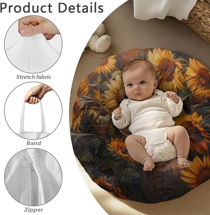 Sunflower Cat Nursing Pillow Cover for Breastfeeding Pillow Ultra Soft and Cozy Nursing Pillow Slipcovers Nice Newborn Gift Best Choice for Mom or Baby Pillow Cover 1 Pack