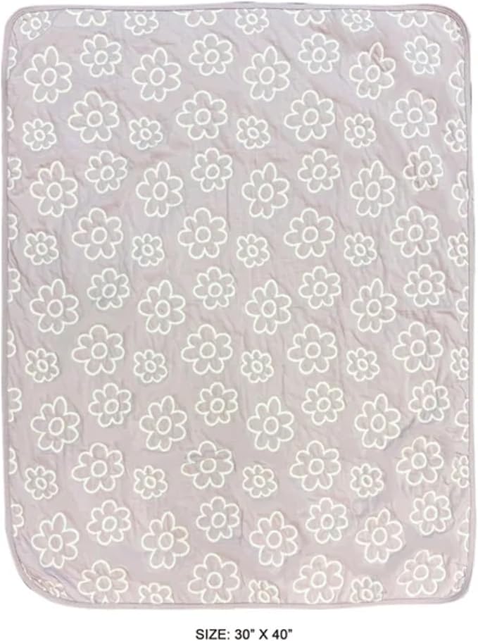 Baby Embroidery Jersey Blanket, 30"x40", Purple Floral