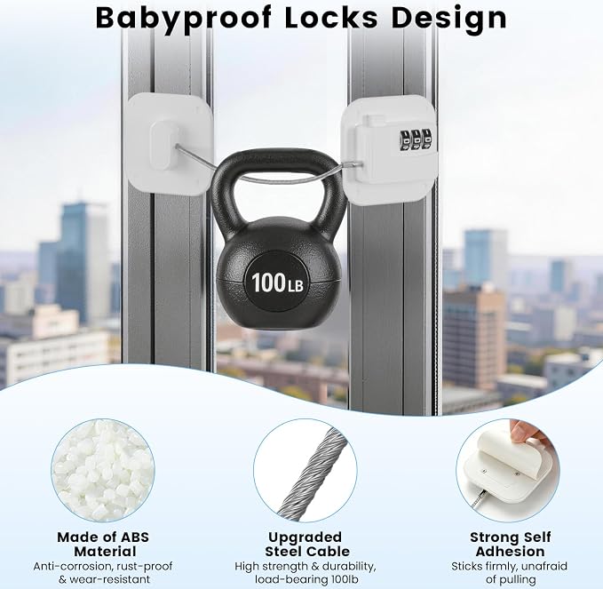 1PC Fridge Lock with Code, Refrigerator Locks, Cabinet Locks Baby Proofing, Combination Lock for Refrigerator, Freezer, Closets, Cabinets, Drawers, Doors and Windows, NO Drilling