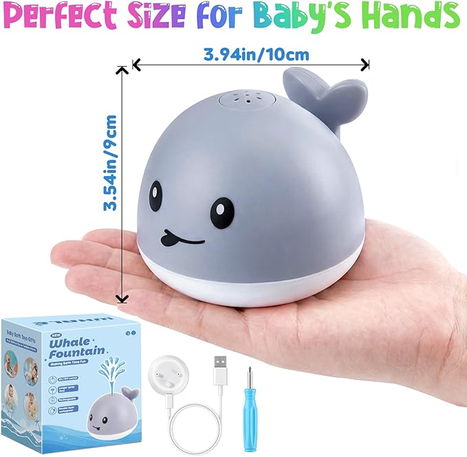 Gigilli Baby Bath Toys, Light Up Whale Sprinkler Bath Toys for Kids Ages 1-3, Pool Water Table Toy Bathtub Fountain Toy for Toddler 6-12 Months, Birthday 1 Year Old Boys Girls Gifts