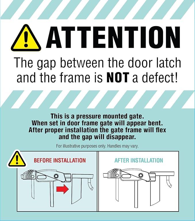 Regalo Safety 29-38.5" Baby Gate for Doorways & Bottom of Stairs, Pressure Mounted Baby Gate with Door for Babies, Toddlers & Pets, Tested & Safe for 30 Years, American Designed, American Owned, White