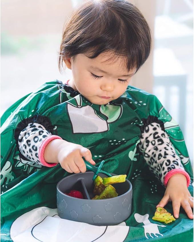 grabease Allover Waterproof Bib for Self-Feeding Infants and Toddlers, Machine Washable, Ages 6-24 Months