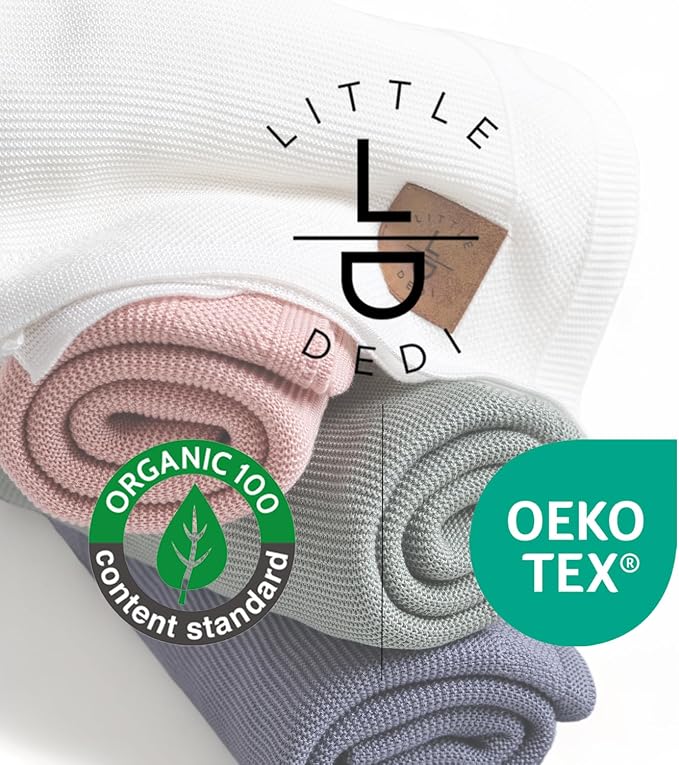 Hypoallergenic Baby Blanket - 30x40 Inches Green, Oeko-TEX® Certified, Thermal-Regulating, Soft Knit for Girls & Boys - Swaddle or Toddler Blanket, Dua