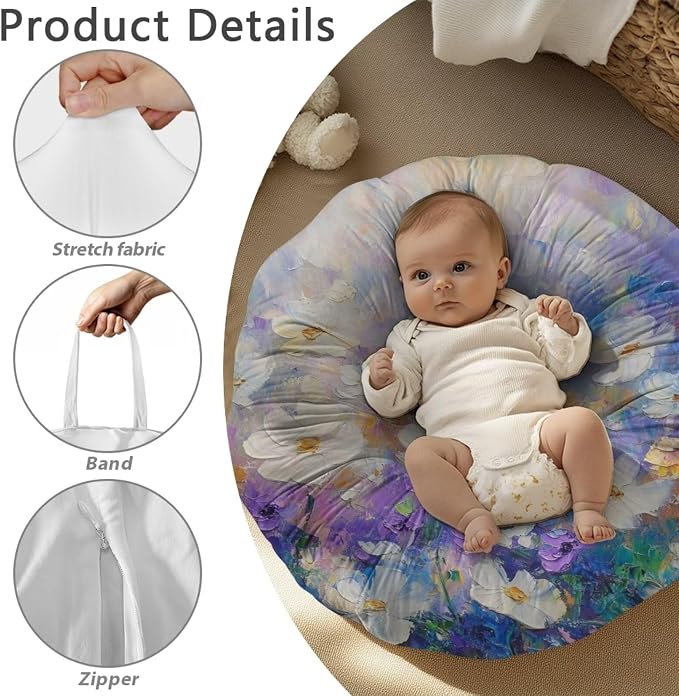 Floral Nursing Pillow Cover Neutral Breastfeeding Pillow Cover Fits 22.6in*24in Nursing Pillow for Baby Boy Girl Neutral Baby Nursing Pillow Cover Feeding Pillow Cover