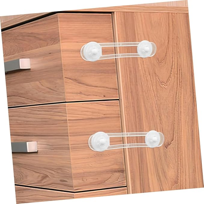 2pcs Boy Girl Safety Lock Transparent Anti-pinch Cabinet Latches for Childproofing Cupboards Drawers and Fridges Easy to Install for Boy Girl and Toddlers