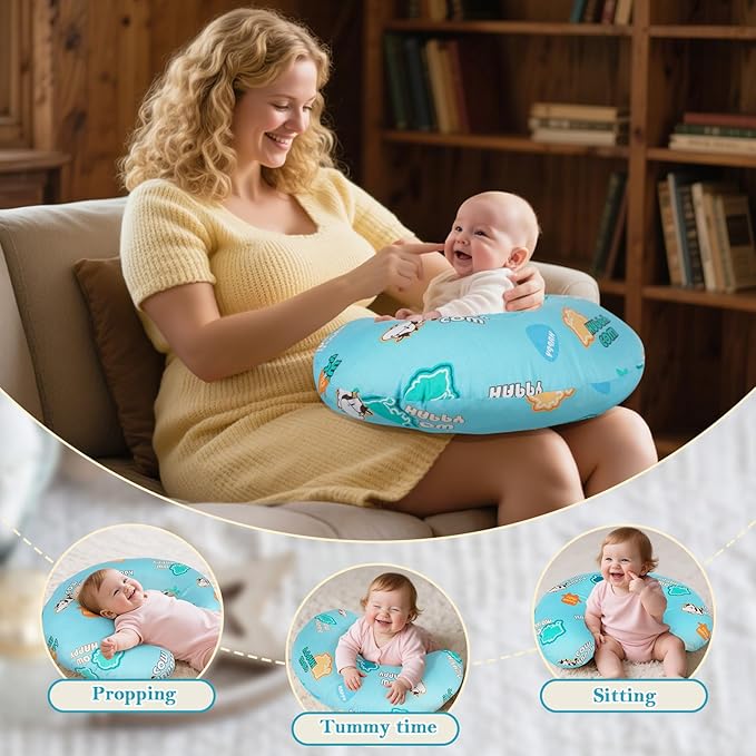 Nursing Pillow & Breastfeeding Pillow ??Ergonomic C-Shape for Breastfeeding & Bottle Feeding, Standard Size Breathable with Washable Cover, Hypoallergenic,Tummy Time & Sitting Support ( 0-12Months)