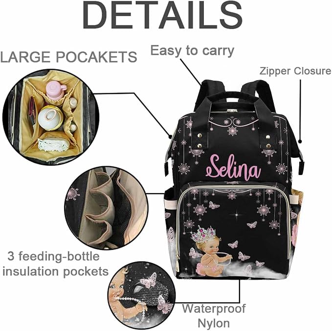 D-Story Custom Backpack For Girls With Name Durable Multifunction For Baby Boy Mom Cute Adjustable Shoulder Straps