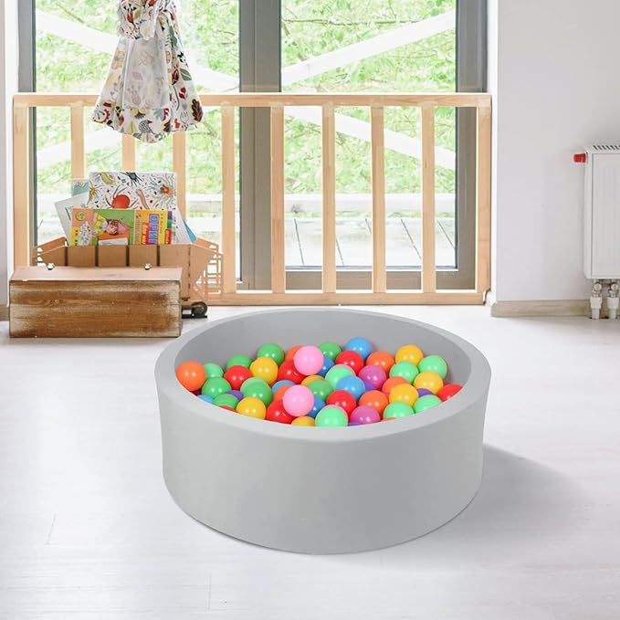 Small Memory Foam Ball Pit for Kids, Soft Ball Pool Round Ball Pit for Toddlers Play(Balls are NOT Included)