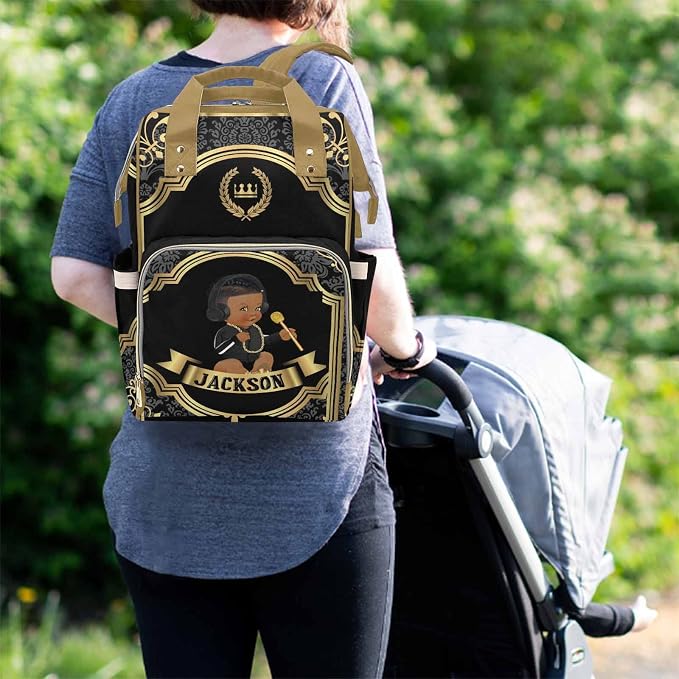 M YESCUSTOM Custom Diaper Bag Personalized Name Baby Bag Customized Mommy Bag Backpack for Men Women