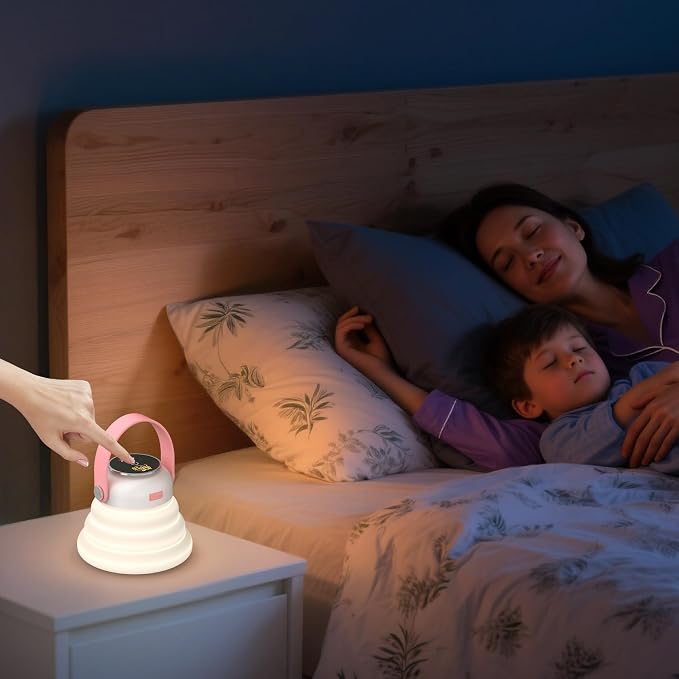 wapentake® Baby Night Light, Featuring 12 Color Options and stepless dimming, Made of Soft Silicone, Foldable for Storage, and Rechargeable, Suitable for Breastfeeding Mothers