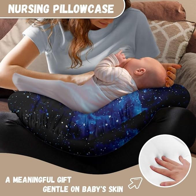 Blue Daisy Nursing Pillow Cover, Removable Nursing Covers for Breastfeeding Pillows Ultra Soft Comfortable Slipcover for Baby Boy and Girls