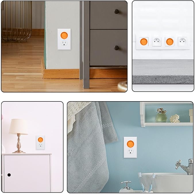 Pure Dark Orange Color Pattern 24 Packs Socket Covers Baby Proofing, Round Outlet Plug Cover, 2 Prong Safety Electrical Socket Protection Caps