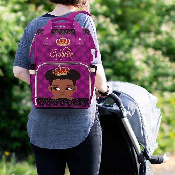 M YESCUSTOM Personalized Name Diaper Bag for Women Custom Nursing Nappy Bag Waterproof Nappy Travel Daypack for Mom Gifts
