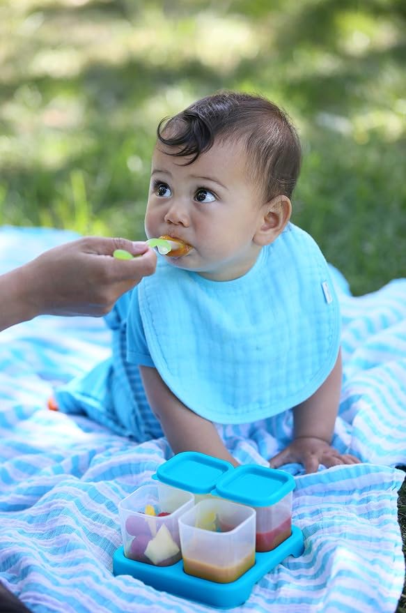 green sprouts Silicone and Sprout Ware First Food Spoons, Light Sage/Light Blueberry