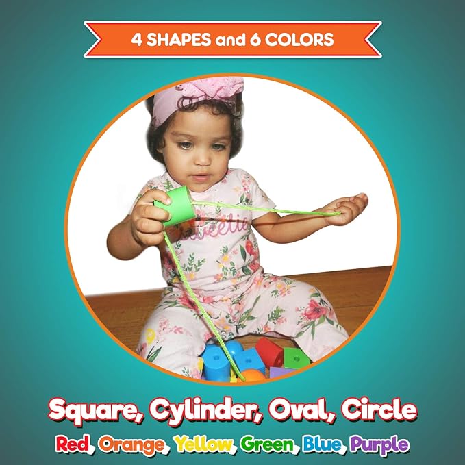 2-in-1 Beads & Bolts Set for Toddlers - Primary Lacing Bead Toy & Jumbo Nuts Fine Motor Skills Twisting Toys with Storage & Learning Activities eBook