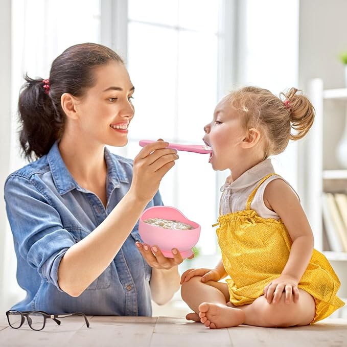 Silicone Baby Feeding Set,Miicasa Baby Led Weaning Supplies Kit With Suction Bowl & Car Plate, Bib, Spoon, Fork, Cup - Food-Grade Silicone, Dishwasher-Safe, No BPAs - For 3+ Months