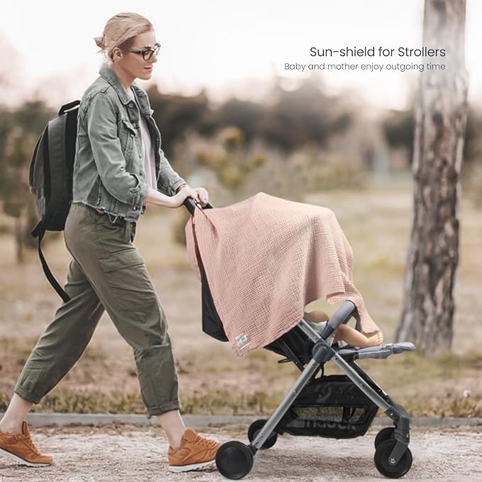 lulumoon Muslin Swaddle Blankets for Baby: Lightweight & Breathable Receiving Blankets for Hospital - Neutral Registry Gift for Newborn 3pack (Chestnut)