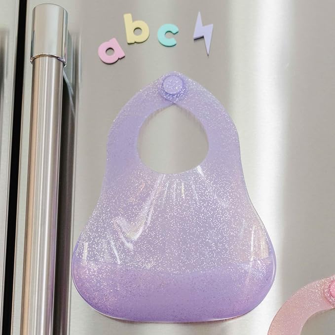 Magnetic Silicone Baby Bib ??Waterproof, Dishwasher Safe, BPA Free Food-Grade, Feeding Bib for Infants and Toddlers