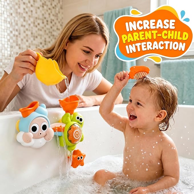 DOLIVE Suction Cup Bath Toys for Toddlers 1-3, Water Sensory Bathtub Toys for Baby Boys Girls, Early Developmental Shower Toy, Perfect Birthday